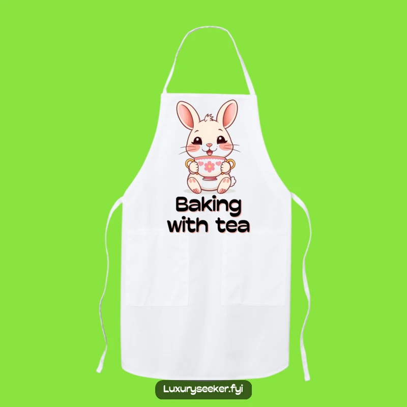 Funny Rabbit Tea Apron: Elegant Chef Gift for Tea Time Fun!