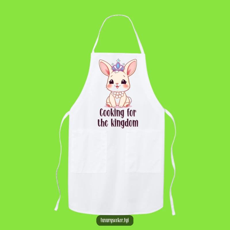 Funny Bunny Tiara Apron: Pearl Glam Fun, Practical Humorous Kitchen Gift!