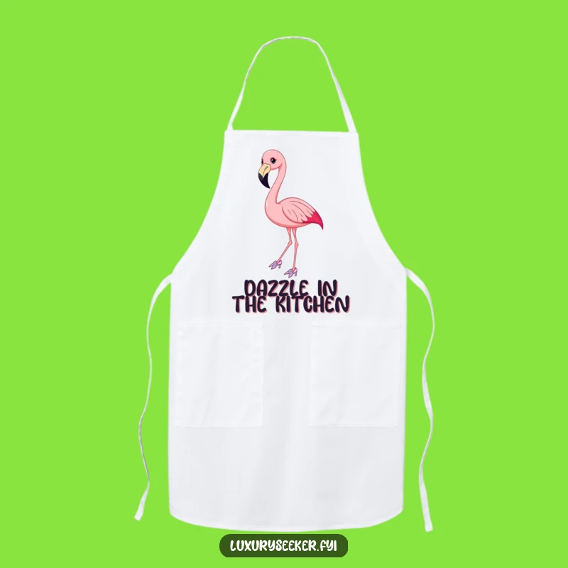 Funny Flamingo Sparkly Shoes Apron - Cook with Style & Grace!