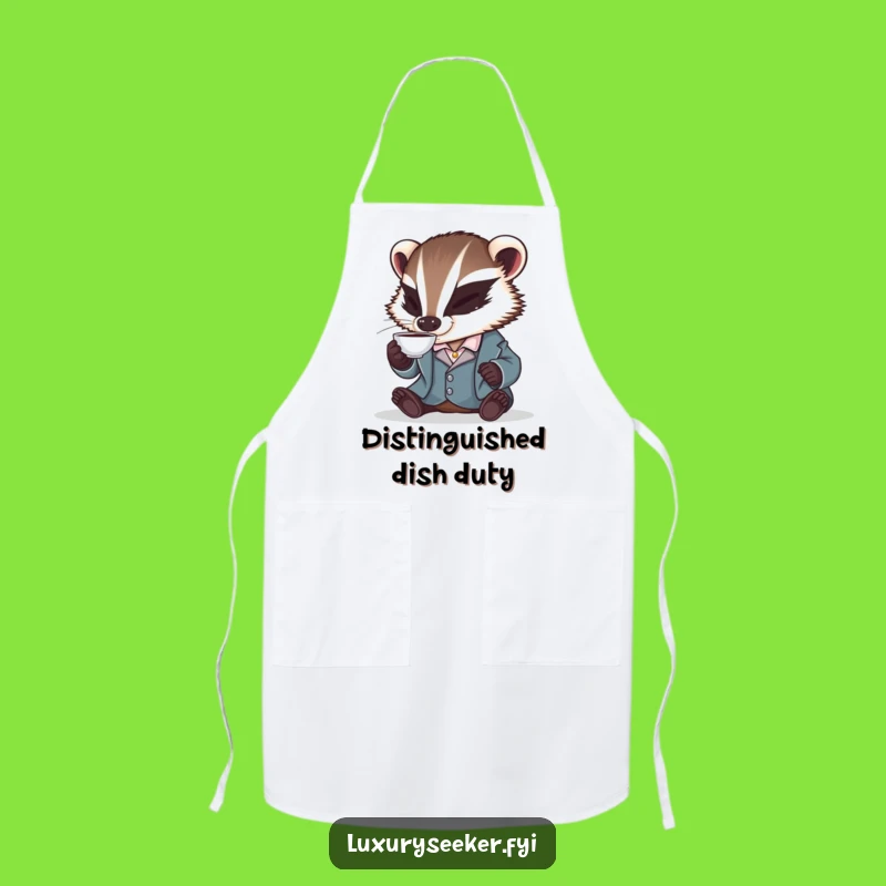 Funny Badger Chef Apron: Silk Jacket Style for Kitchen Humor, Perfect Cooking Gift