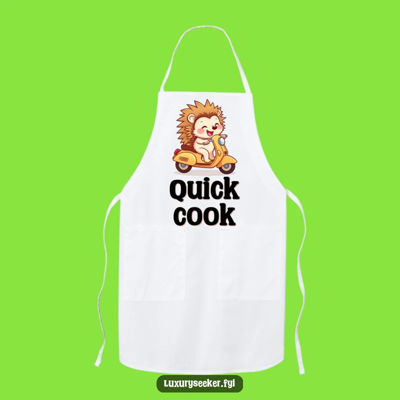 Funny Hedgehog Scooter Apron: Chef's Joyful Ride Kitchenware, Great Funny Gift