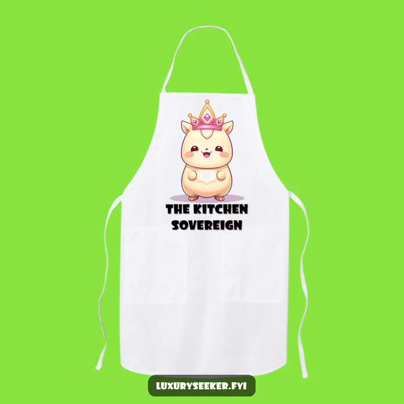 Funny Proud Creature Apron: Crown & Smile for Regal Kitchen Humor, Great Gift