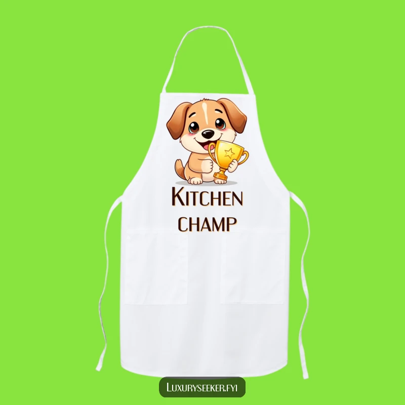 Funny Proud Dog Trophy Apron: Champion Kitchen Wear for Winning Cooks