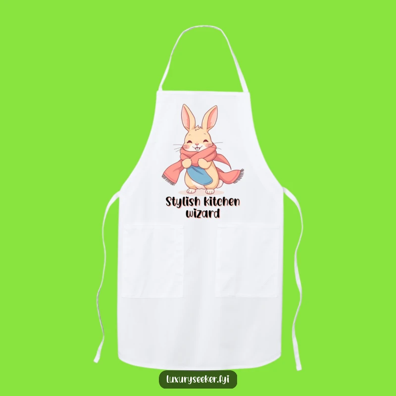 Funny Rabbit Silk Scarf Apron, Cook with Chic, A Fashionable Funny Gift