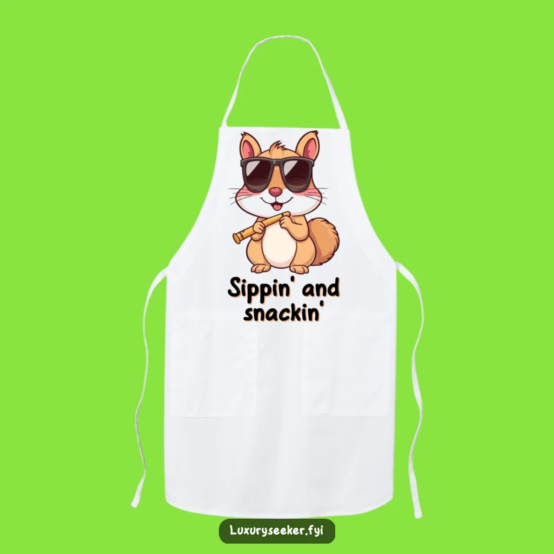 Funny Squirrel Sunglasses Flute Apron: Cook with Coolness and Comedy