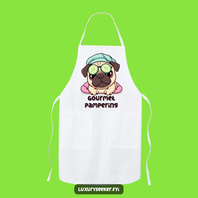 Funny Pampered Pug Apron – Spa Day Chic Funny Gift