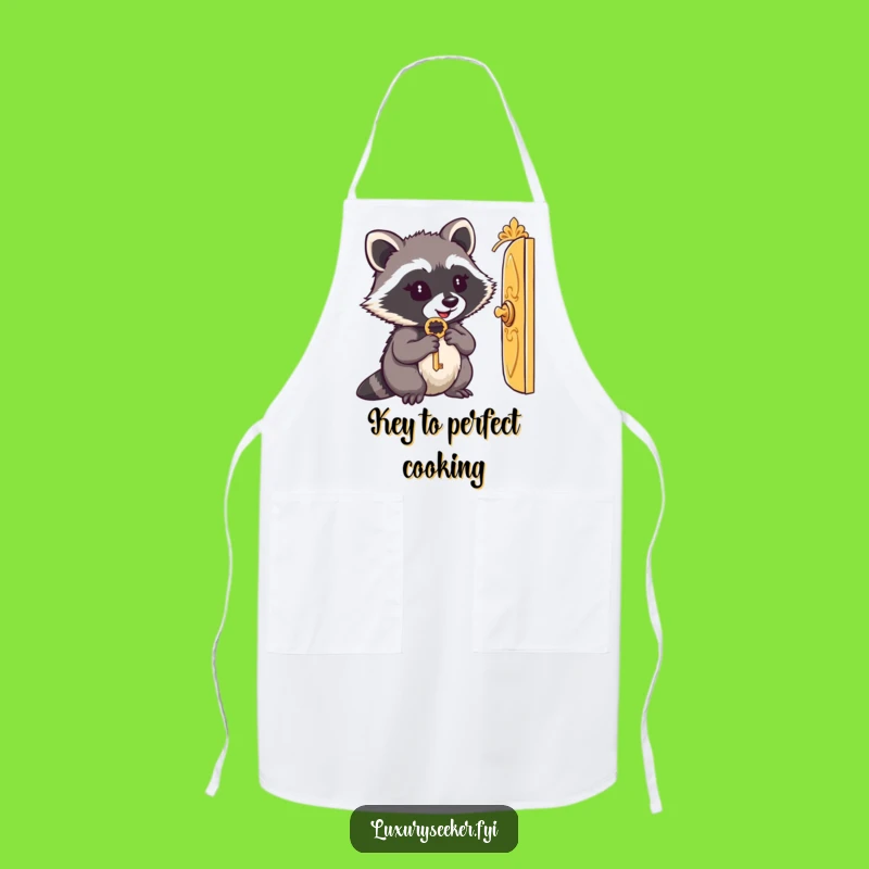Funny Raccoon Key Apron - Tiny Door Adventures in the Kitchen