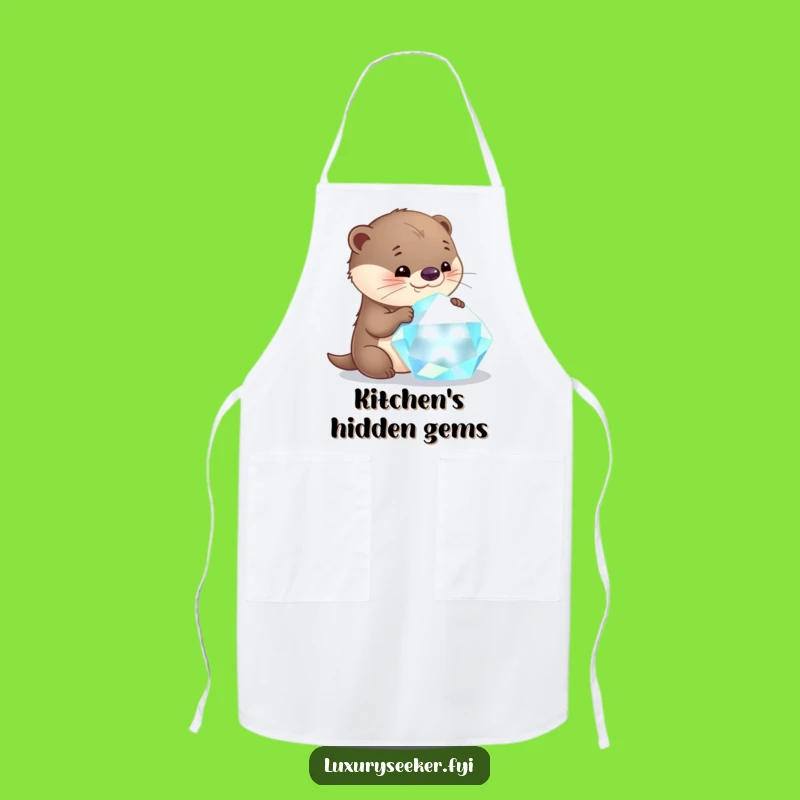 Funny Otter Chef Apron: Curious Gem Hunter Funny Gift