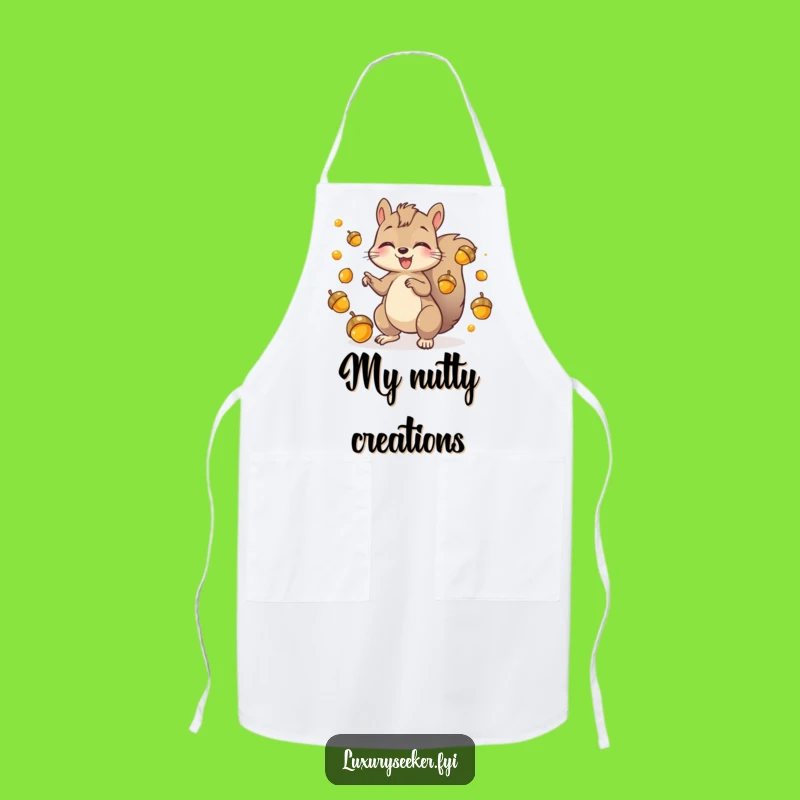 Funny Squirrel Acorn Apron: Playful Chef Gift for Kitchen Fun!