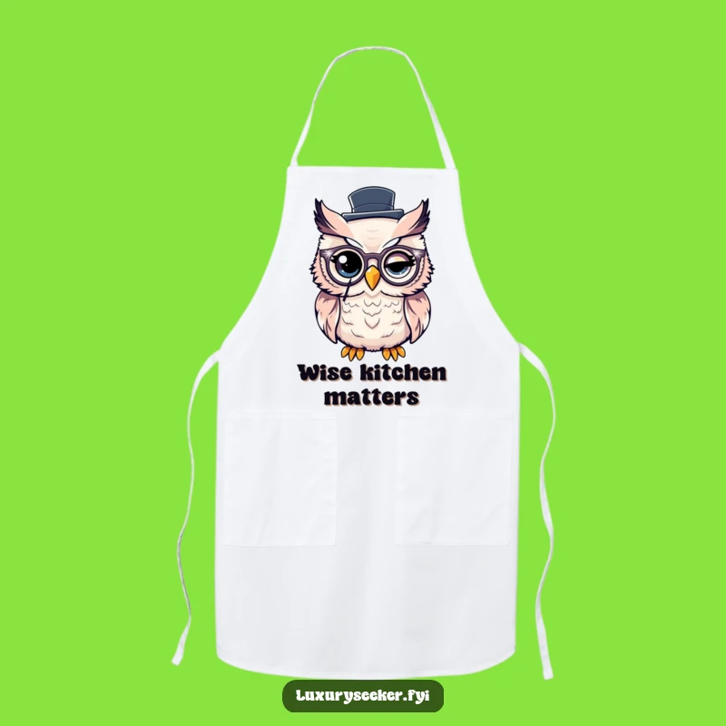 Funny Dapper Owl Apron: Hilarious Kitchen Wear for Wise Cooks