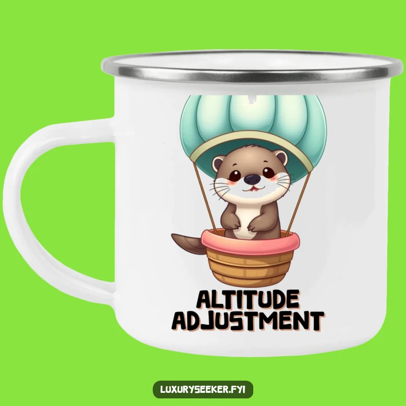 Adventure Ready Funny Otter Hot Air Balloon Camping Mug: Velvet Ride Gift