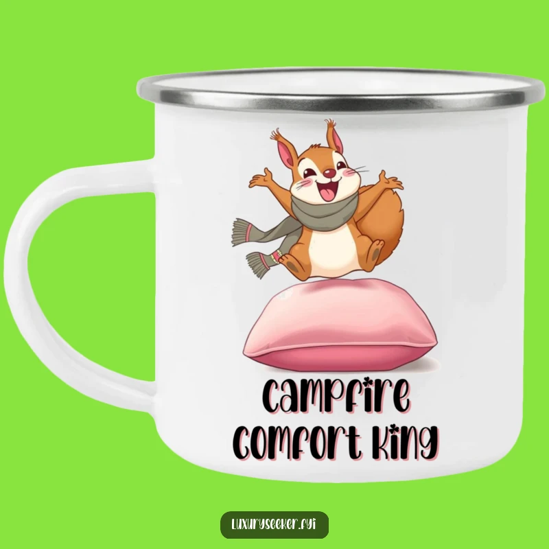 Funny Squirrel Scarf Camping Mug: Rugged & Hilarious Designer Style