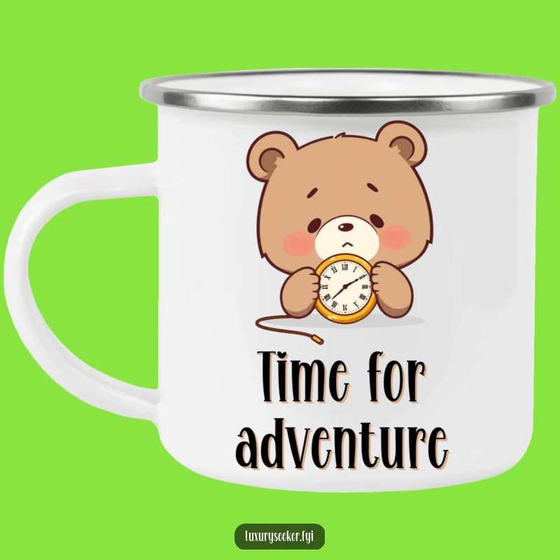 Durable Funny Bear Camping Mug: Pocket Watch Design, Great Funny Gift for Campers