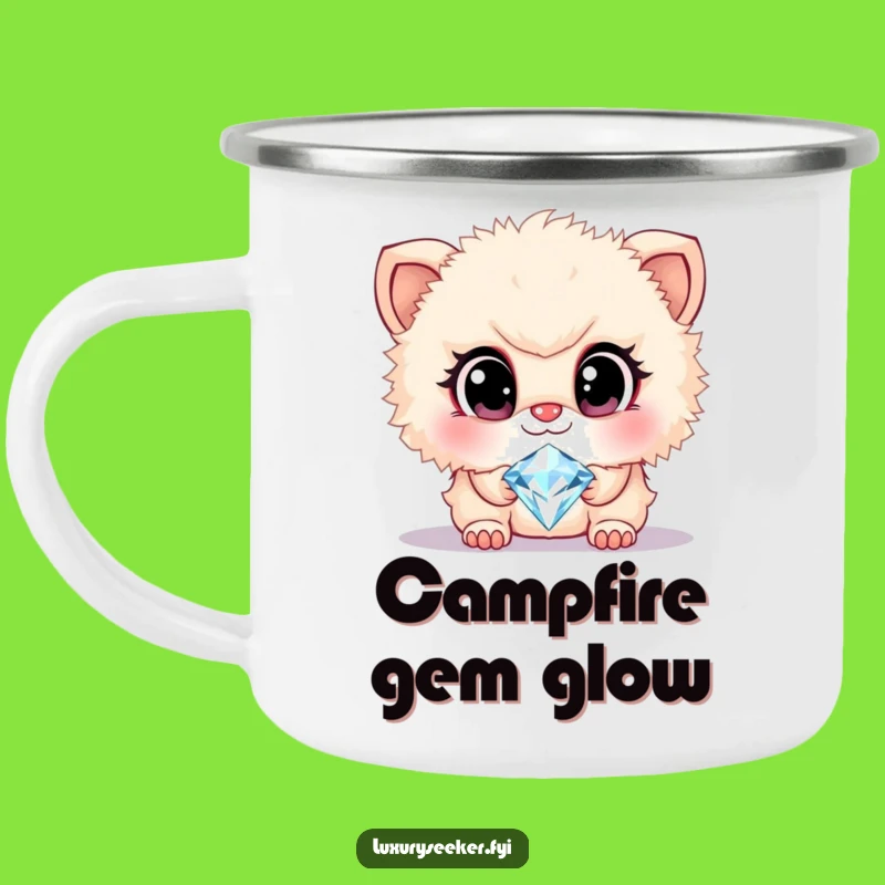 Funny Diamond Creature Camping Mug: Hilarious Companion for Glamorous Adventures