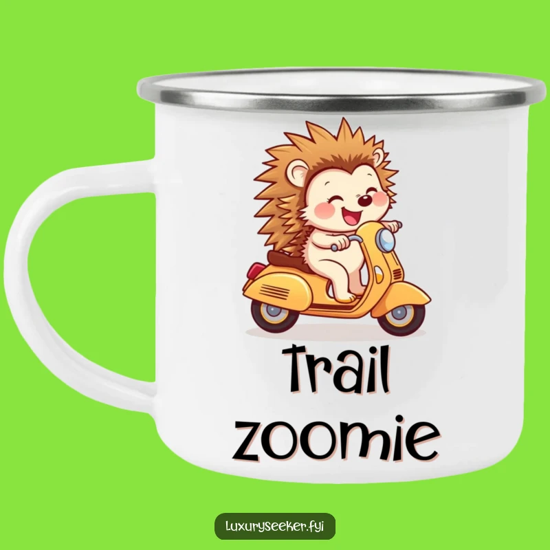 Funny Hedgehog Scooter Camping Mug: Outdoor Joyful Rider Cup, Hilarious Funny Gift