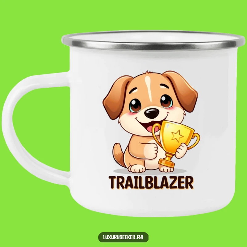 Funny Proud Dog Trophy Camping Mug: Champion Canine Style for Outdoor Wins