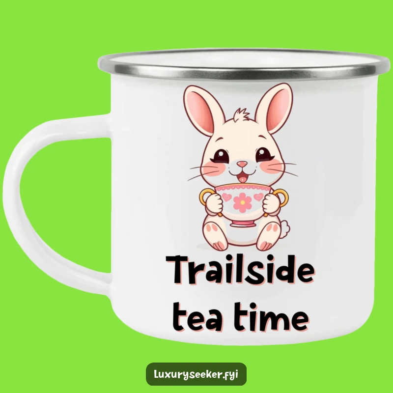 Funny Rabbit Tea Camping Mug: Elegant Outdoor Charm for Adventures!