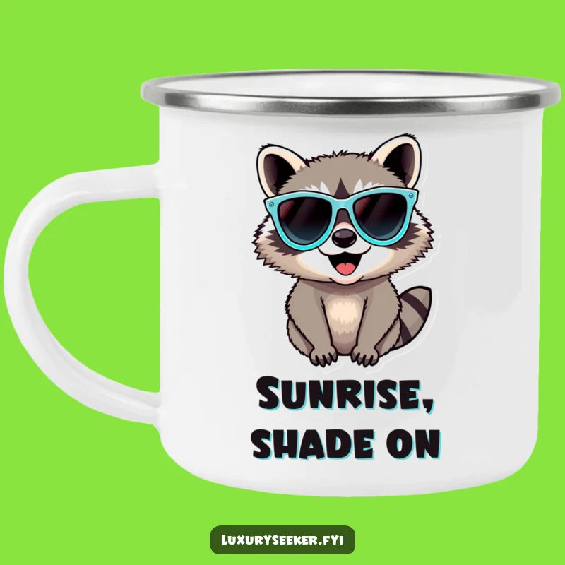 Funny Raccoon Sunglasses Camping Mug: Adventure Fuel with This Hilarious Gift