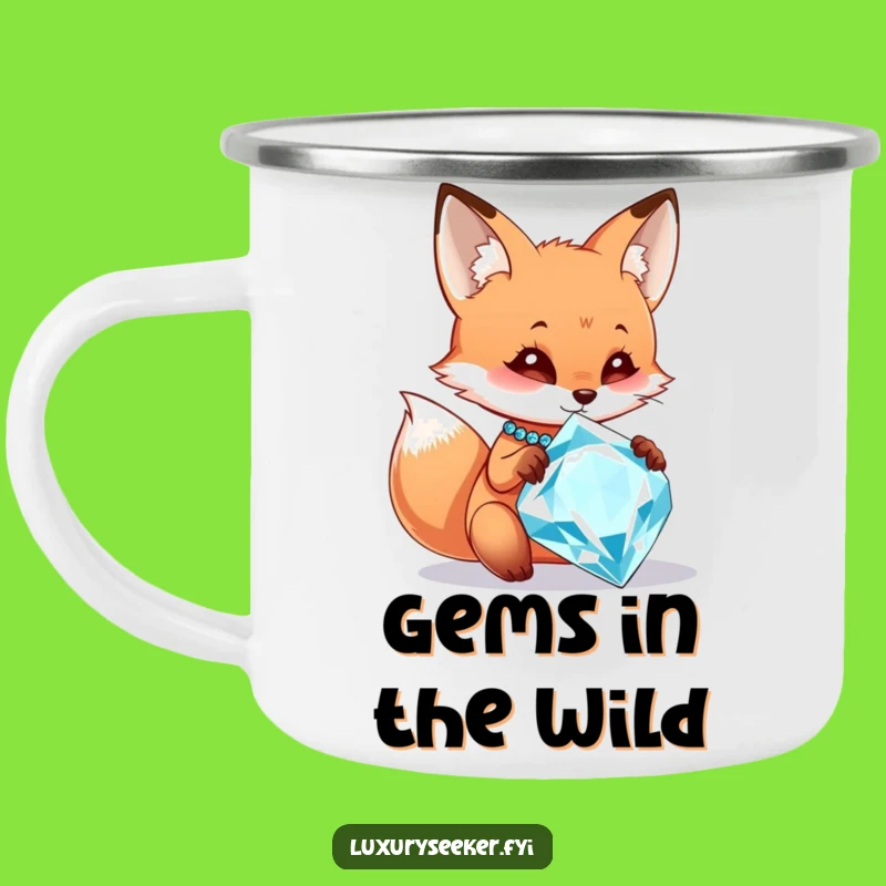 Funny Fox's Campfire Diamond Dreams Mug: Adventure with Humor