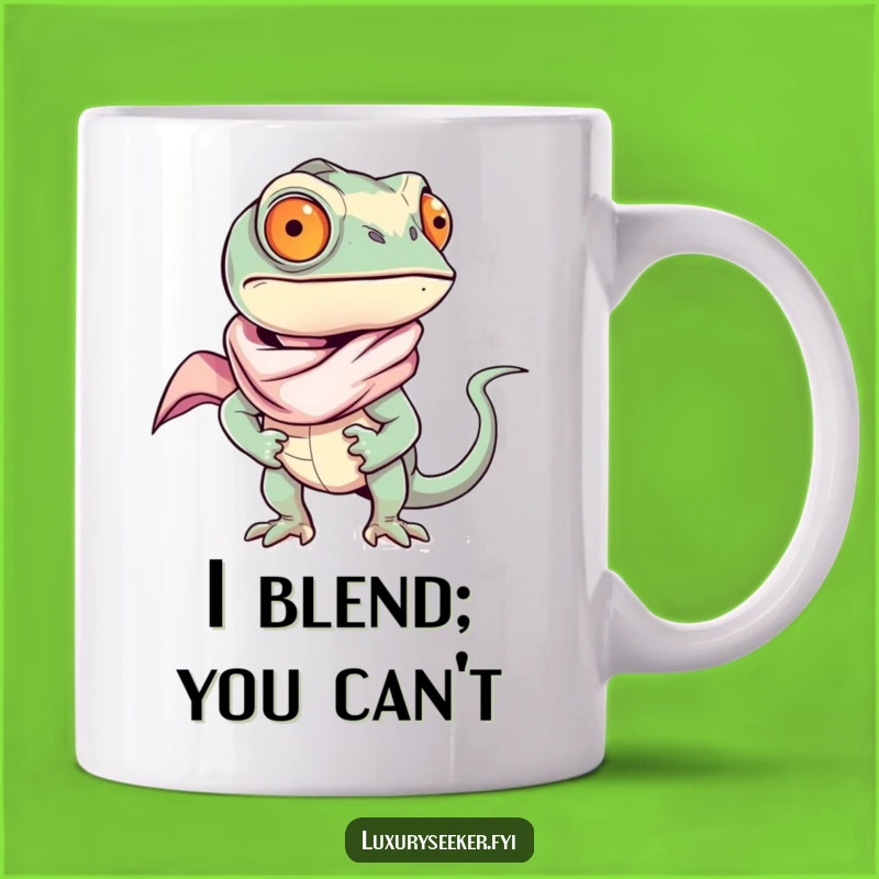 Funny Chameleon Silk Scarf Mug: The Ultimate Confident Reptile Funny Gift