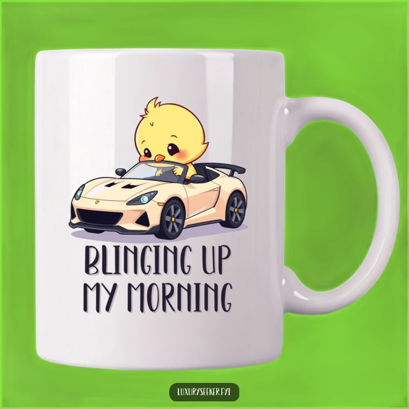 Funny Chick Polishing Sports Car Mug: A Quirky Gift for Car Enthusiasts