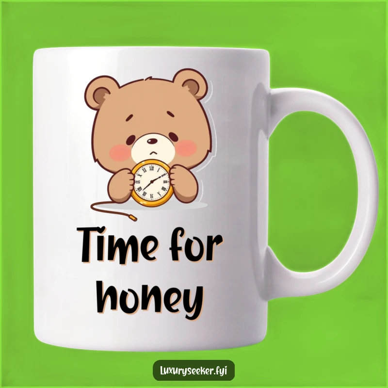 Funny Determined Bear Mug: Pocket Watch Moment, Timely Funny Gift for Bears