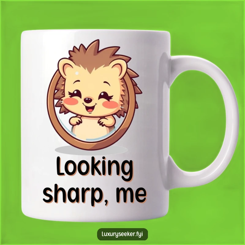 Funny Hedgehog Mirror Mug: Adorable & Hilarious Self-Love Gift for Him or Her