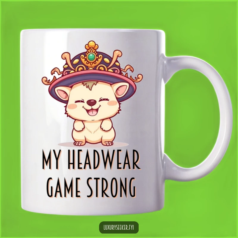 Funny Playful Creature Hat Mug: Hilarious Mischief Design, Perfect Funny Gift