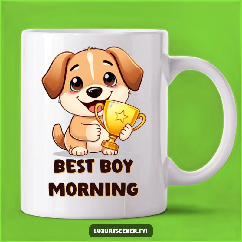 Funny Proud Dog Trophy Mug: Champion Canine Design for a Winning Gift