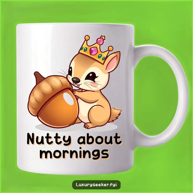Funny Royal Squirrel Mug: Vain Nut Admirer Gift for Majestic Coffee Moments