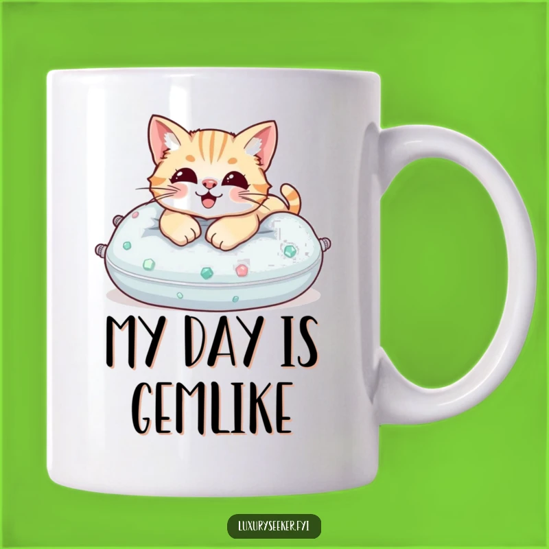 Funny Cat Gemstone Pillow Mug, Royal Lounger, A Purrfectly Funny Gift for Cat Lovers