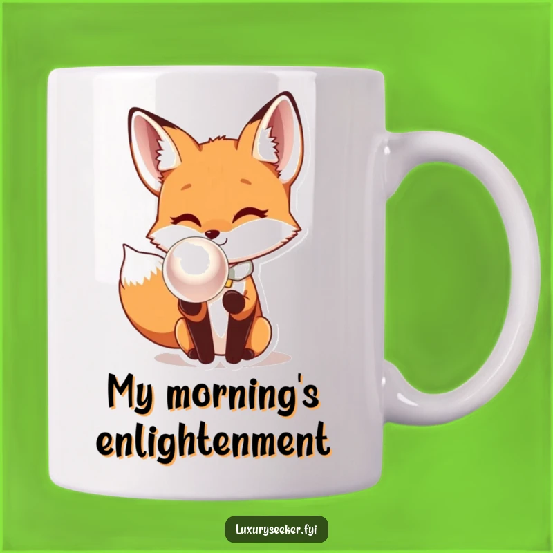 Funny Fox Bow Tie Pearl Mug: A Whimsical, Humorous Gift for the Curious.