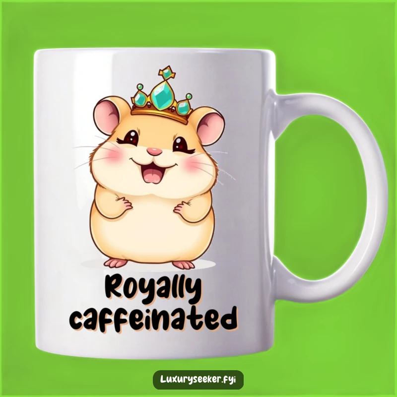 Funny Regal Hamster Mug - Giggling Royalty Cute Character Gift