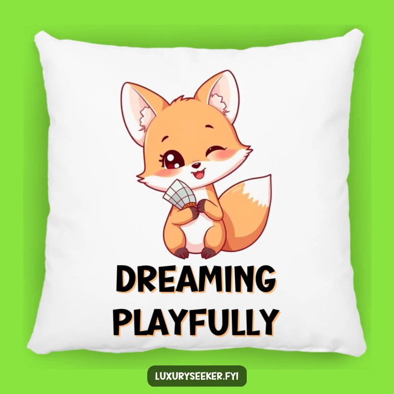 Funny Happy Fox Pillow – Cozy & Playful Home Decor Gift