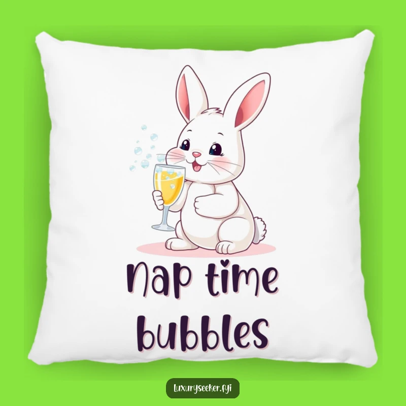 Funny Bunny Champagne Pillow: Cozy & Comical Celebration Decor