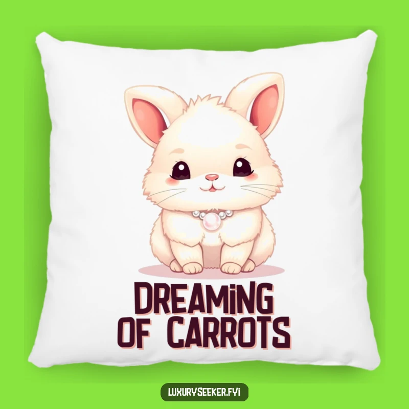 Funny Bunny Pearl Necklace Pillow - Cute and Cozy Rabbit Decor Gift