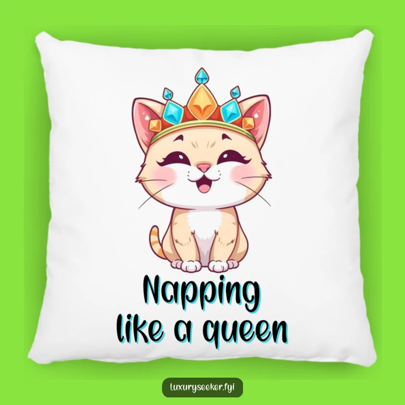 Funny Cat Crown Pillow: Regal Comfort for Your Funny Abode!