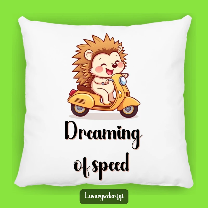 Funny Hedgehog Scooter Pillow: Cozy Joyful Rider Cushion, Ideal Funny Gift