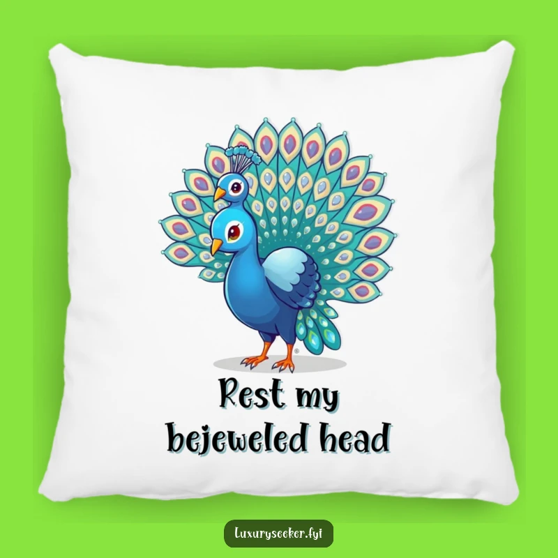 Funny Peacock Gem Tail Pillow - Cozy Comfort with a Hilarious Sparkle!