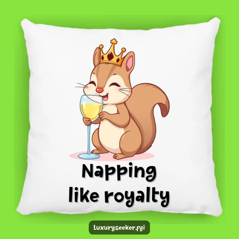 Funny Royal Squirrel Pillow: Cozy Celebration and Fancy Accent