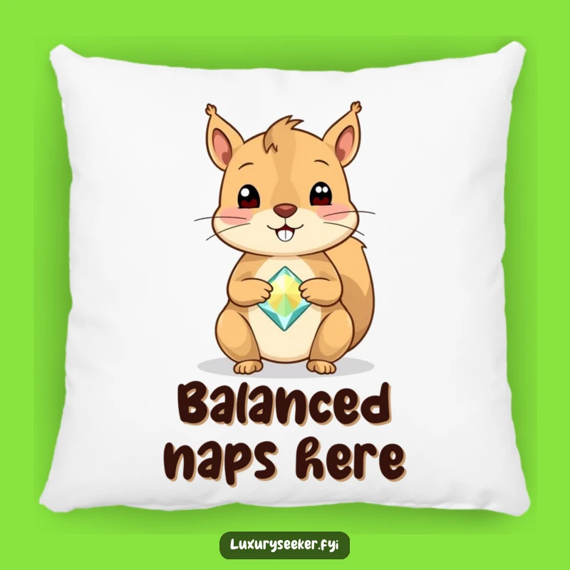 Funny Squirrel Gemstone Pillow: Snuggle Up with Nature's Sparkle Gift