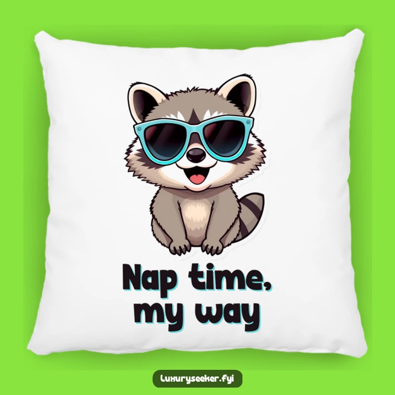 Funny Raccoon Sunglasses Pillow: Snuggle Up with This Hilarious Comfort Gift