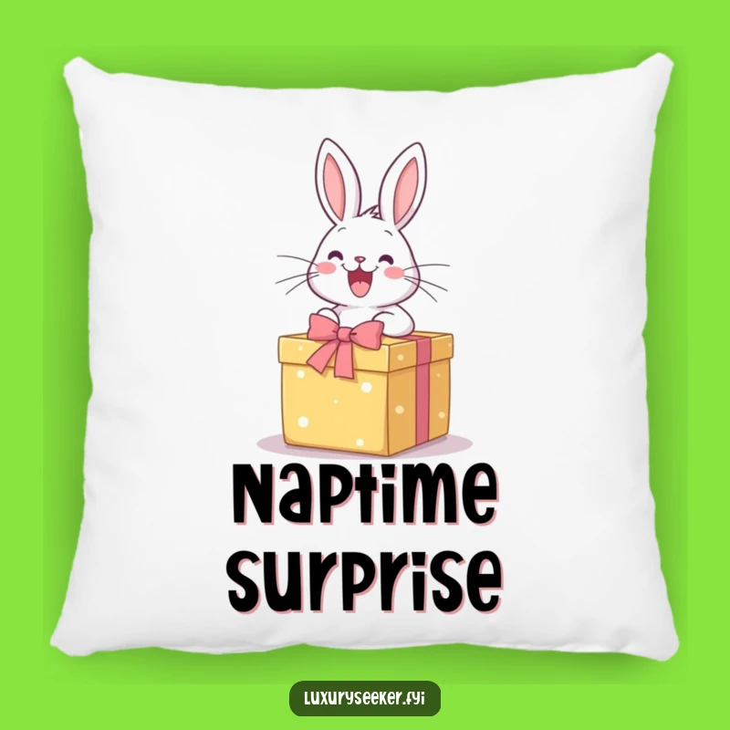 Funny Excited Rabbit Gift Pillow: Cozy Surprise Accent for Cheerful Decor