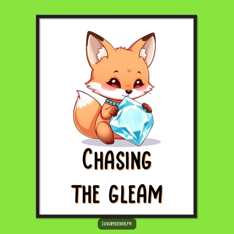 Funny Fox's Diamond Reverie Digital Art: Instant Laughs for Your Walls