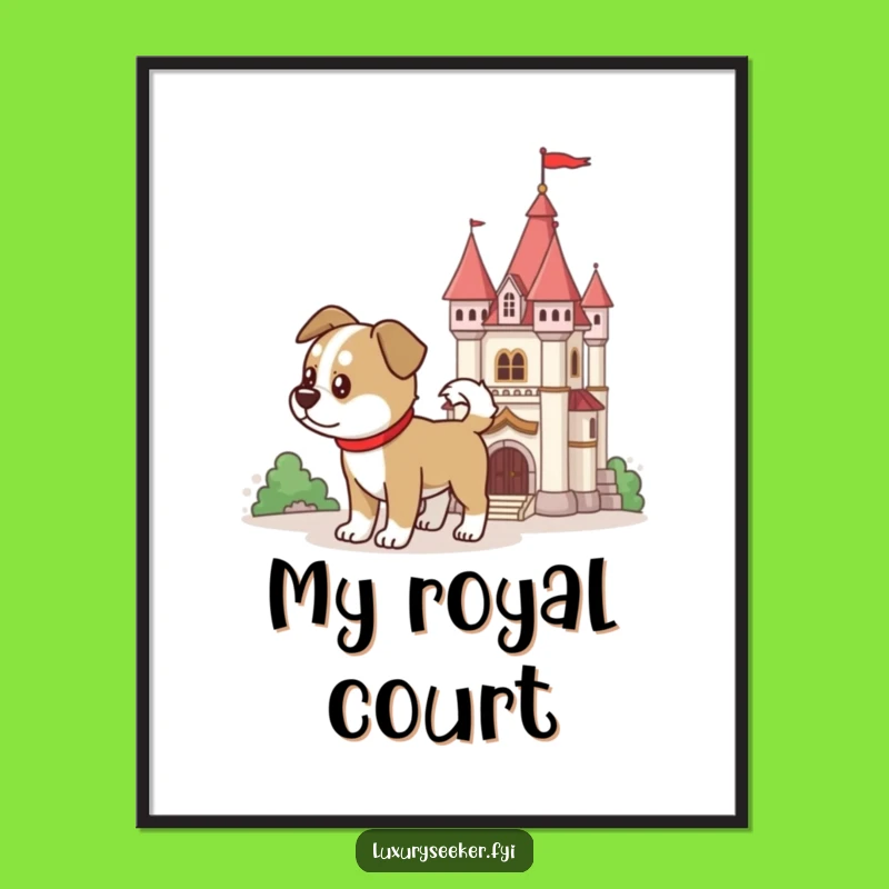 Funny Dog Castle Digital Art - Brave Wall Decor Print Gift