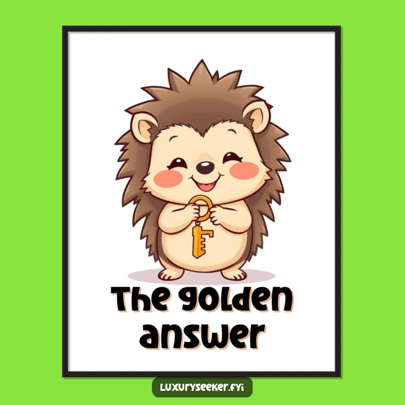 Funny Hedgehog Key Digital Art: Adorable Art to Unlock Joyful Vibes