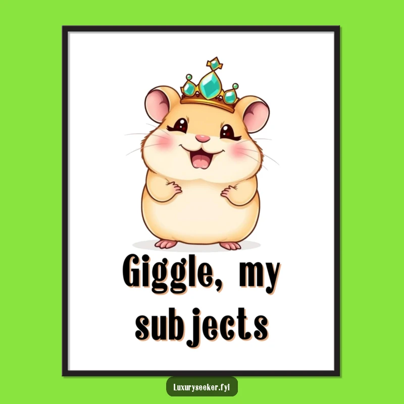 Funny Regal Hamster Digital Art - Instant Royal Giggles Download