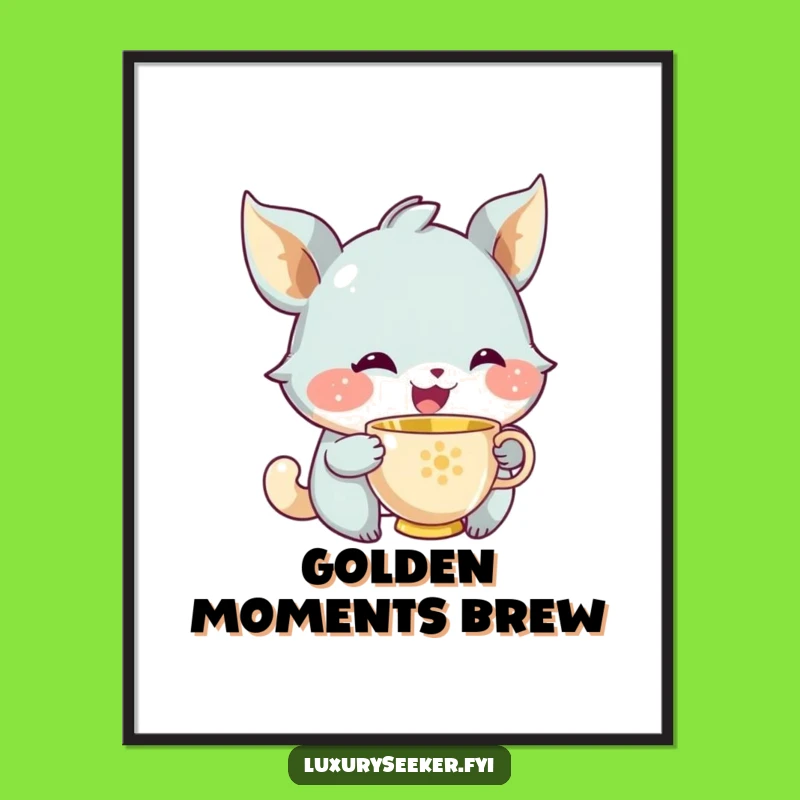 Funny Tea Creature Digital Art: Instant Hilarious Decor for Serene Spaces