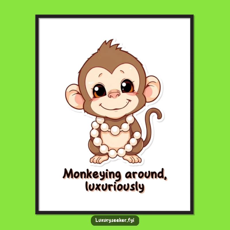 Funny Monkey Digital Art: Hilarious Pearl Print for Instant Mischief