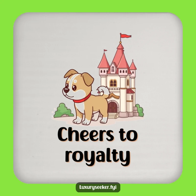 Funny Dog Castle Coasters - Loyal Protection for Your Table Gift